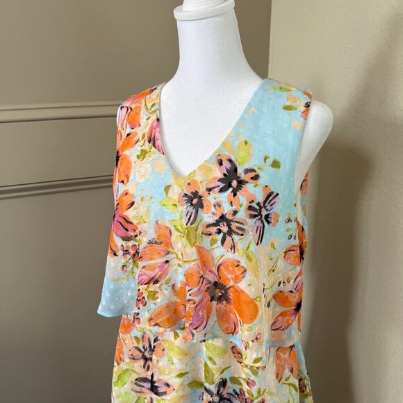 Donna Ricco New York Tired Floral Lined Dress Size 8 - Picture 2 of 5